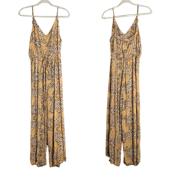 Retro Boho Feminine Animal & Snake print jumper wide straight leg women's  Large - Picture 1 of 9
